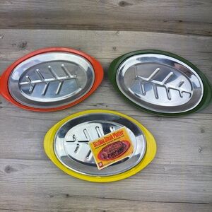 Vintage 1960s Kitchen King Sizzling Steak Platter MCM Set of 3.